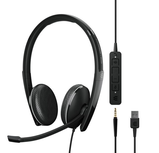 Sennheiser Epos | Sennheiser Adapt 165T Usb Ii On-Ear, Wired, Double-Sided 3.5 MM Jack Headset, Detachable Usb Cable With In-Line Call Control