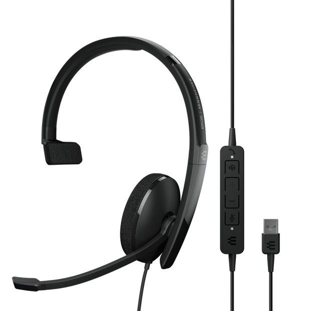 Sennheiser Epos | Sennheiser Adapt 130T Usb Ii, On-Ear, Single-Sided Usb-A Headset With In-Line Call Control And Foam Earpad. Optimised For Uc