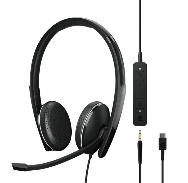 Sennheiser Epos | Sennheiser Adapt 165 Usb C Ii On-Ear, Double-Sided Usb-C Headset, 3.5 MM Jack And Detachable Usb Cable With In-Line Call Control