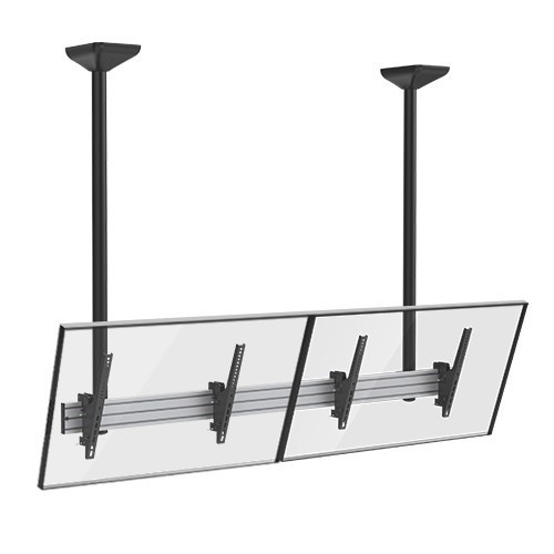 Brateck Dual Screen Menu Board Ceiling Mount With Long Pole Fit Screen Size 45'-55' Up To 50kg(LS)