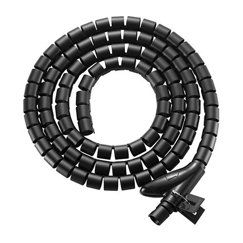 Brateck 20MM/0.79' Diameter Coiled Tube Cable Sleeve Material Polyethylene(PE) Dimensions 1000X20MM - Black(LS)