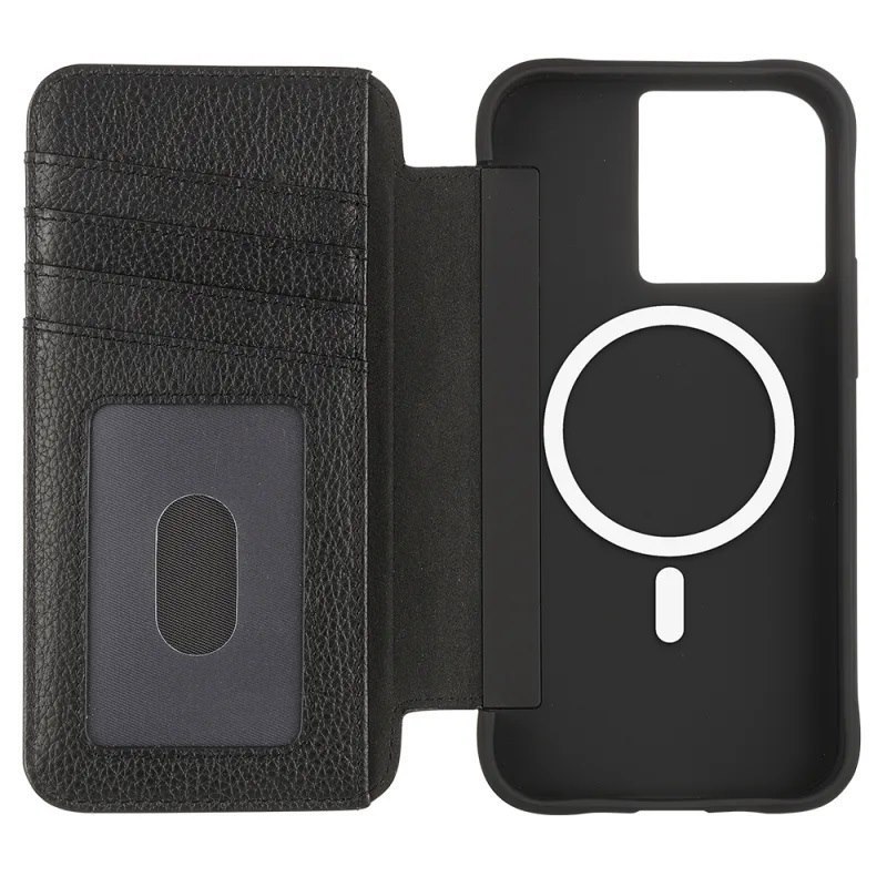 CaseMate Case-Mate Tough Wallet MagSafe Folio Apple iPhone 13 Pro Leather Case-Black(CM046890),Antimicrobial,10ft Drop Protection,Card Holder,Lifetime Warranty