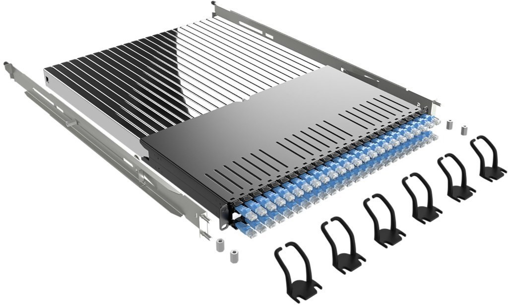 Patchbox Plus Cable Management System, 1.8M Cat6a STP Cables, Reduce Install Times BY Hours, 24 Blue Springloaded Patchcords, 96 Id Labels