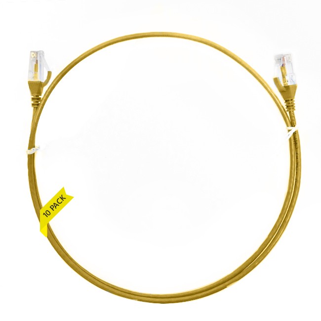 4Cabling 0.15m CAT6 Ultra Thin LSZH Ethernet Network Cable | 10 Pack Yellow