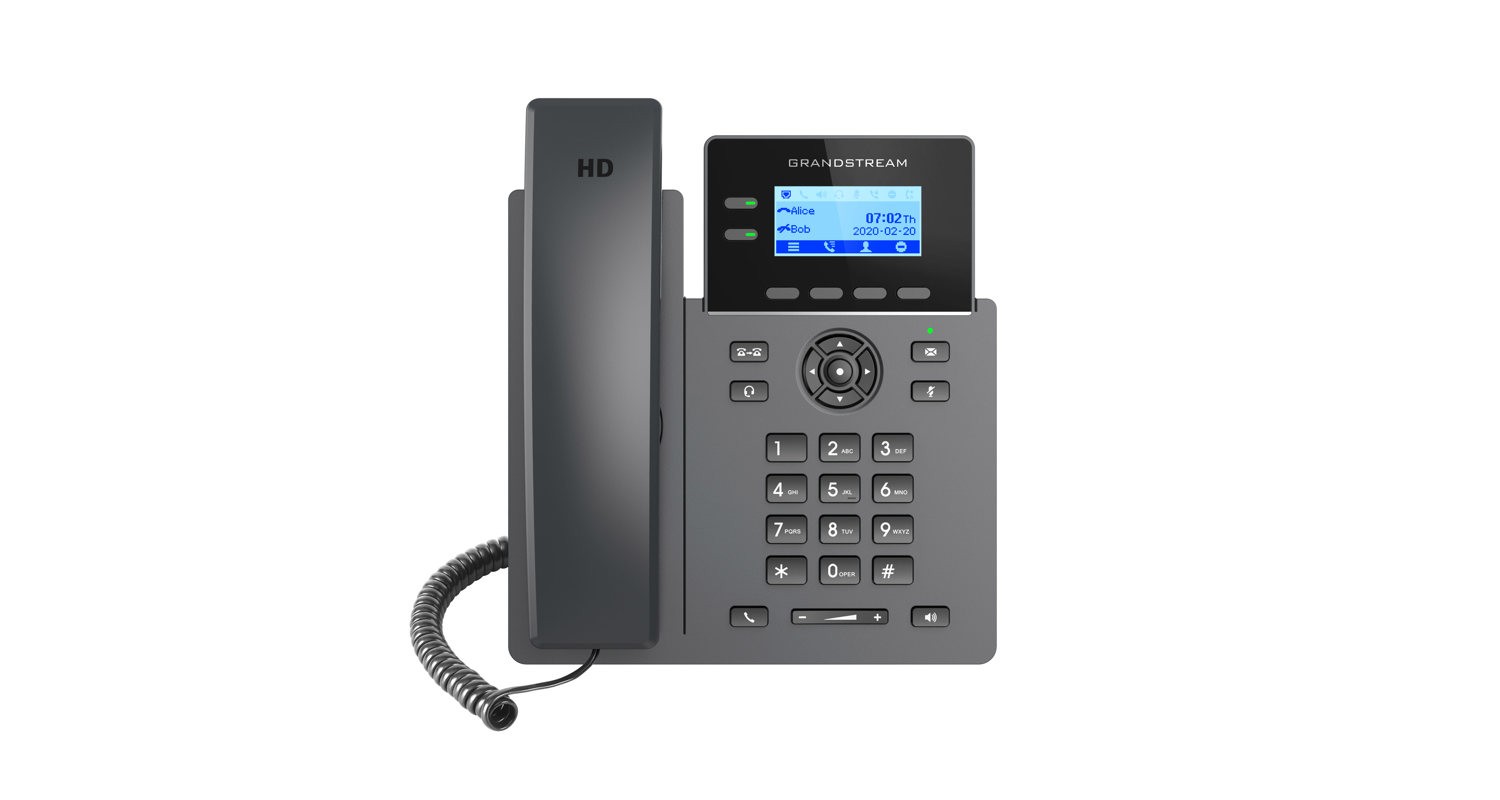 Grandstream 2 Lines, 2 Sip Accounts, 2.21'' Screen, PoE + GigE