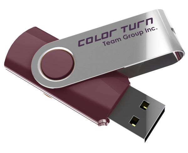 Team Group Usb Drive 64GB, Colour Turn, Usb2.0, Purple &Amp; Silver, Rotating, Capless, 15MB/s Read*, 11G, Lifetime WTY