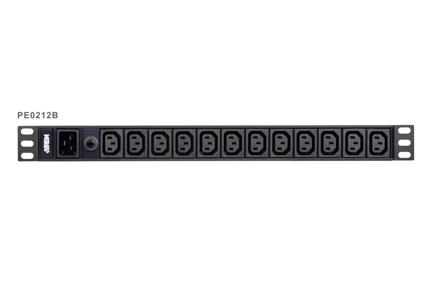 Aten 12 Port 1U Basic Pdu Supports Up To 15A With 12 Iec C13 Outputs, Overload Protection