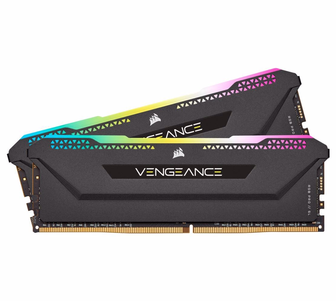 Corsair DDR4, 3600MHz 32GB 2x16GB Dimm, Unbuffered, 18-22-22-42, XMP 2.0, Vengeance RGB Pro SL Black Heatspreader, RGB Led, 1.35V, For Amd Ryzen & Intel