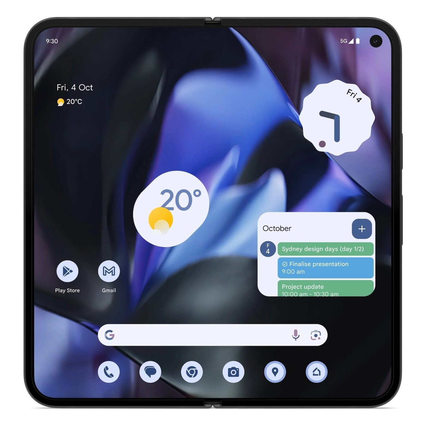 Google Pixel 9 Pro Fold 5G 512GB - Obsidian (Ga05799-Us)*Au Stock*, 8.0', Oled, 120Hz, 16GB/512GB, 48MP/10MP, Single Sim + eSIM,4657mAh,2 Years Warran