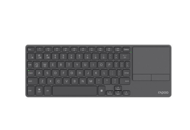 Rapoo E900t Wireless Keyboard W/ Touchpad, Up To 4 Devices Quick Switch, Ultra Slim 3.9MM, Aluminum Back, BT, 2.4Ghz. Long Batter Up To 13 Months,