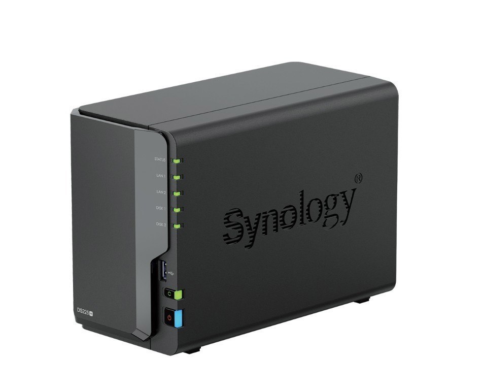 Synology DiskStation DS225+ 2-Bay 3.5' Diskless, Intel Celeron Cpu, 2GB Ram, 1X 2.5GbE, 1X 1GbE, 2X Usb 3.2