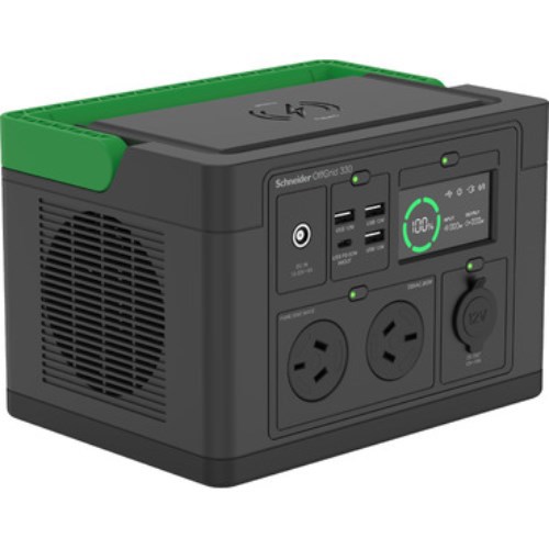 Apc OffGrid Portable Power Station 330, 230V, 332Wh Lithium-Ion, LCD, 2 As3112 Australian Outlets, Sinewave, 3 Usb-A, 1 Usb-C, Wireless Charger