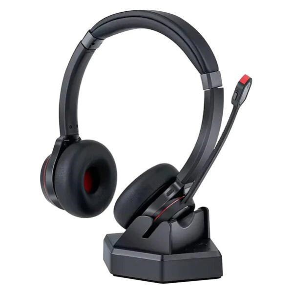 Shintaro Bluetooth Wireless Headset With Mic - Noise Cancelling, Dual Device Connectivity, 30M Range, 40 Hours Talk Time, With Charging Base
