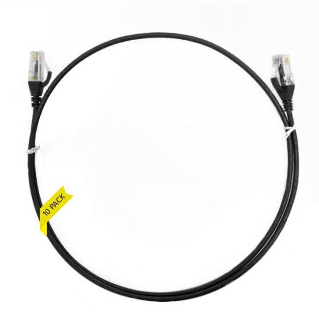 4Cabling 1.5m CAT6 Ultra Thin LSZH Ethernet Network Cable | 10 Pack Black