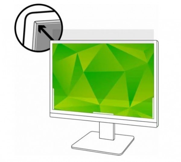 3M Anti Glare Filter For 23.8" Monitor With Adhesive Strips And Slide Mounts, 16:9