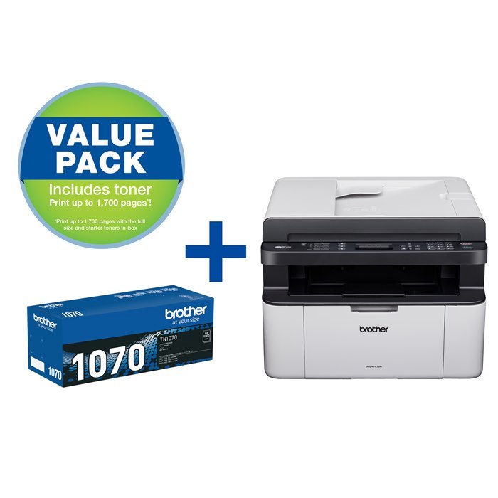 Brother MFC-1810 Mono Laster Printer + 1070 Toner Bundle | Print, Scan, Copy, Fax, And Adf