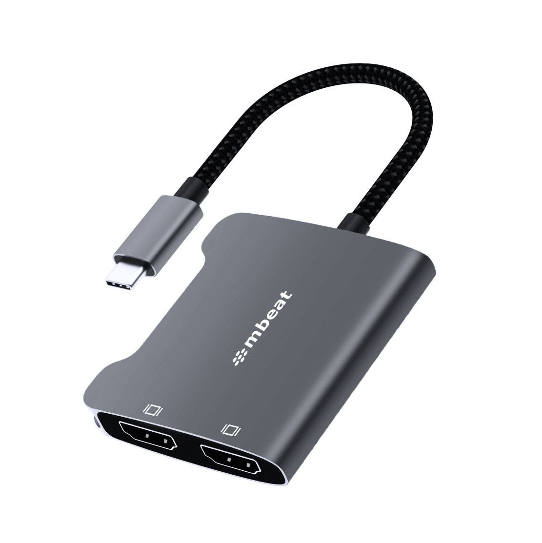 mBeat (LS) Mbeat Tough Link Usb-C To Dual 4K Hdmi Adapter - Space Grey