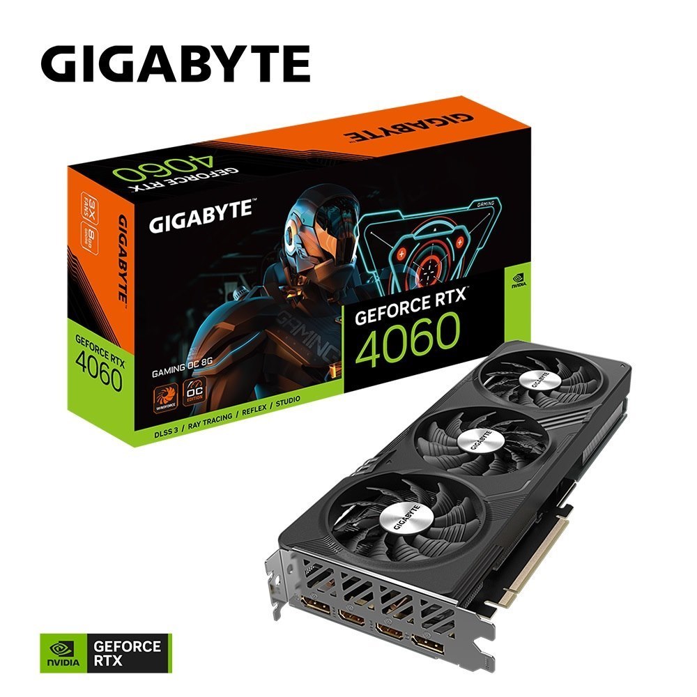 Gigabyte nVidia GeForce RTX 4060 Gaming Oc-8Gd GDDR6 Video Card, Pci-E 4.0, TBD Core Clock, 2X DP 1.4A, 2X Hdmi 2.1A