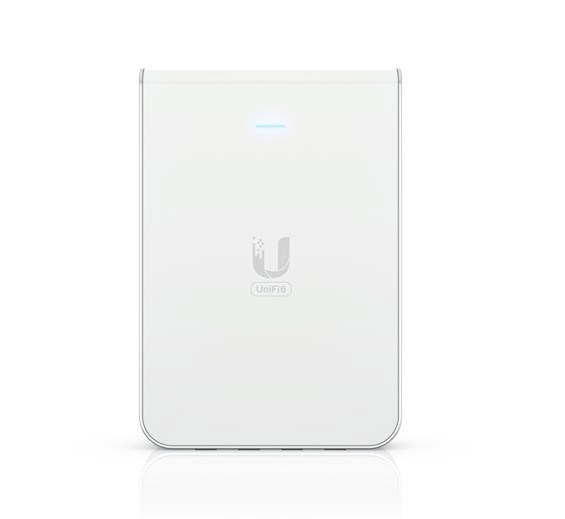 Ubiquiti UniFi Wi-Fi 6 In-Wall Wall-Mounted Access Point With A Built-In PoE Switch.