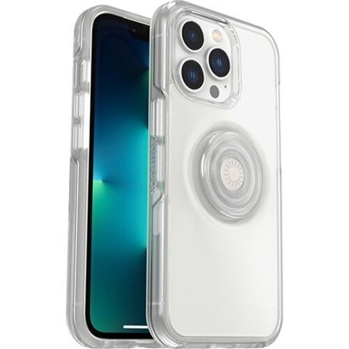 OtterBox Otter + Pop Symmetry Clear Apple iPhone 13 Pro Case Clear Pop - (77-84517), Antimicrobial, Drop+ 3X Military Standard, Swappable PopGrip