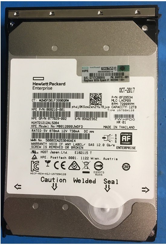 HPE 12 TB Hard Drive - 3.5" Internal - SAS (12Gb/s SAS)