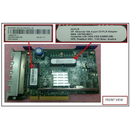 HPE 331FLR Gigabit Ethernet Card for Server - 10/100/1000Base-T - Plug-in Card