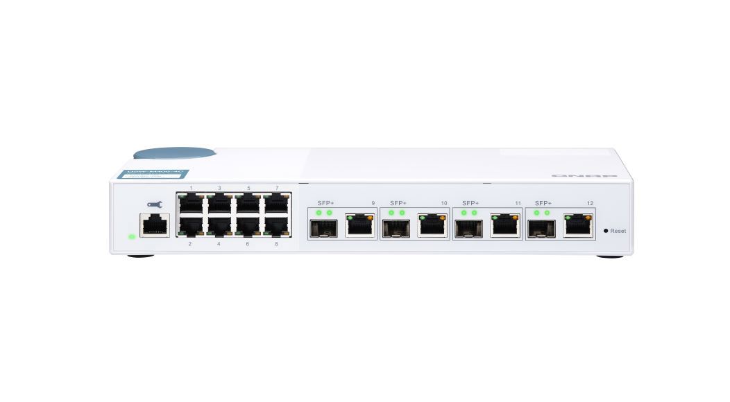 Qnap QSW-M408-4C, 8 Port 1Gbps, 4 Port 10G SFP+/ Nbase-T Combo, Web Management Switch, 2 Years RTB