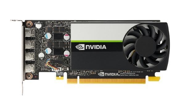 Nvidia T1000, 4GB, GDDR6 128-Bit, 160GB/s, PCIe 3.0 X 16, Single Slot, 4X Mini DisplayPort 1.4, 50W, Turing, 3YR Warranty