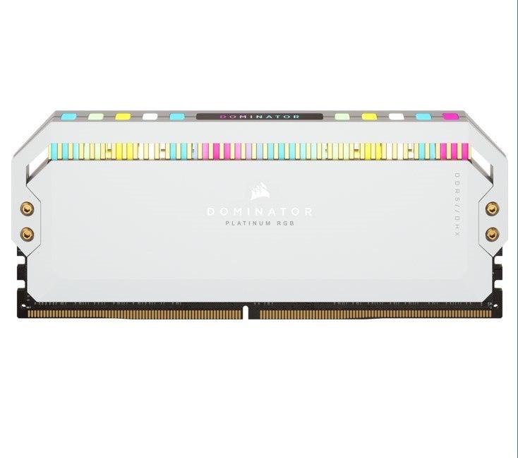 Corsair Dominator Platinum RGB 64GB (2x32GB) DDR5 Udimm 5200Mhz C40 1.25V White Desktop PC Gaming Memory