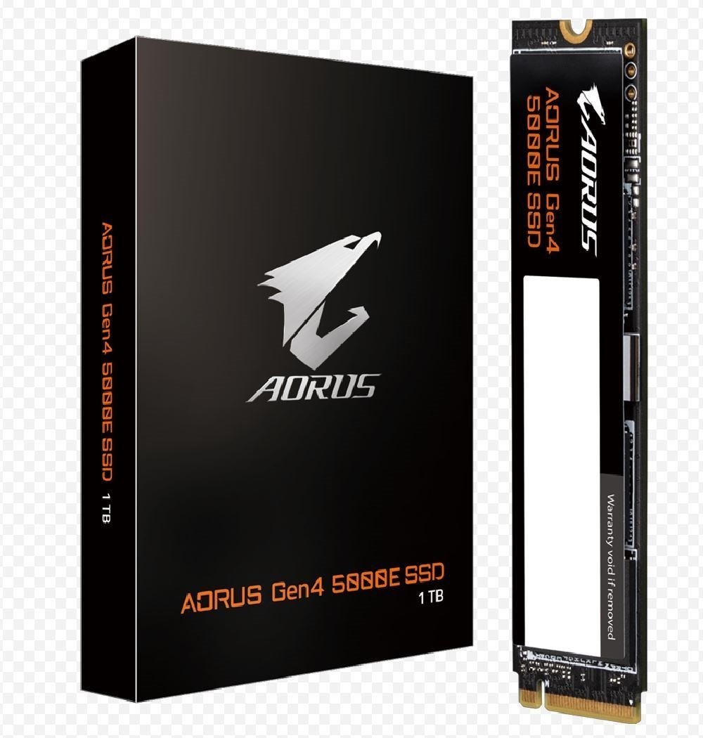 Gigabyte Aorus Gen4 5000E SSD 1024GB PCI-Express 4.0X4, NVMe 1.4, Sequential Read ~5000 MB/s, Sequential Write ~4600 MB/s