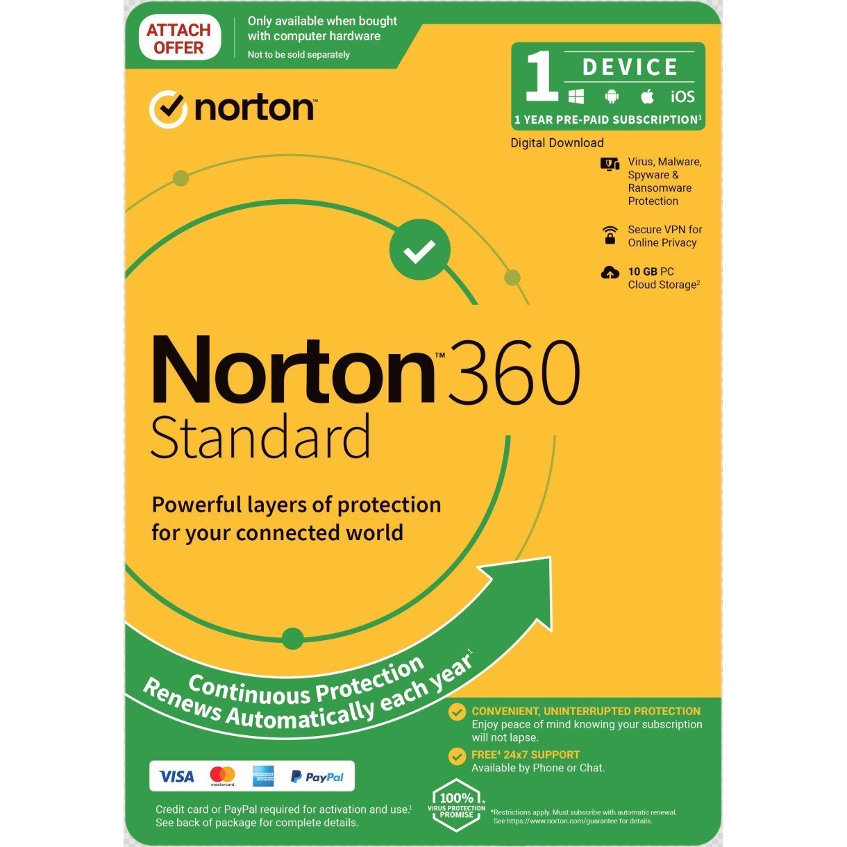 Norton 360 Standard 10GB Au 1 User 1 Device Esd Version - Keys Via Email