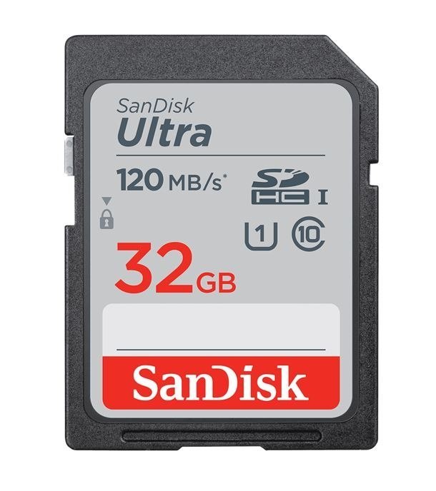 SanDisk Ultra 32GB SDHC SDXC Uhs-I Memory Card 120MB/s Full HD Class 10 Speed Shock Proof Temperature Proof Water Proof X-Ray Proof Digital Camera