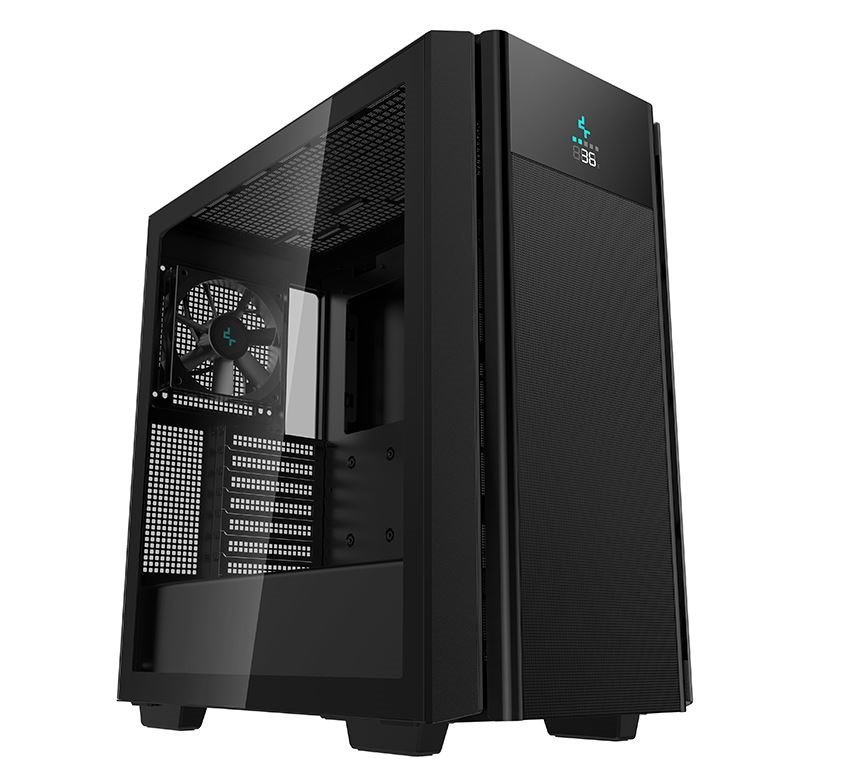 DeepCool CH510 Mesh Digital Mid-Tower Atx Case, Tempered Glass, Display Screen, 1 X 120MM Fan, 2 X 3.5' Drive Bays, 7 X Expansion Slots