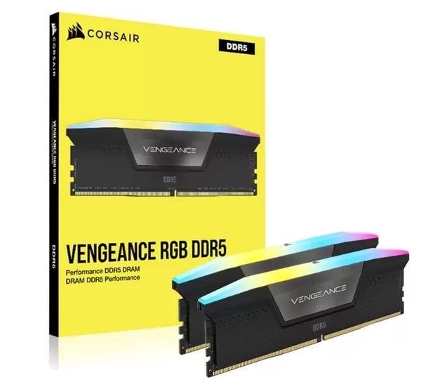 Corsair Vengeance RGB 32GB (2x16GB) DDR5 Udimm 6800MHz C40 1.4V Desktop Gaming Memory Black