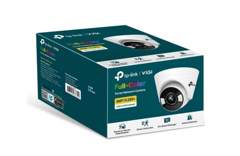 TP-Link Vigi 5MP C450(4MM) Full-Colour Turret Network Camera, 4MM Lens, Two-Way Audio, Corridor Mode, Smart Detection 3YW (LD)