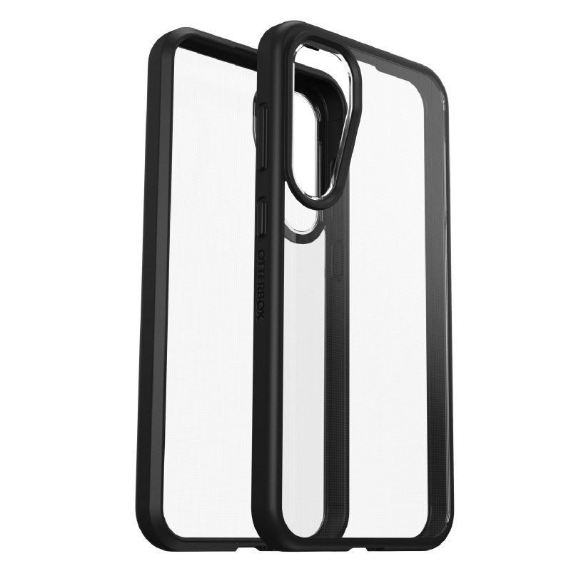 OtterBox React Samsung Galaxy S23 Fe Case Black Crystal (Clear/Black) - (77-94251),Antimicrobial,DROP+ Military Standard,Raised Edges,Hard Case