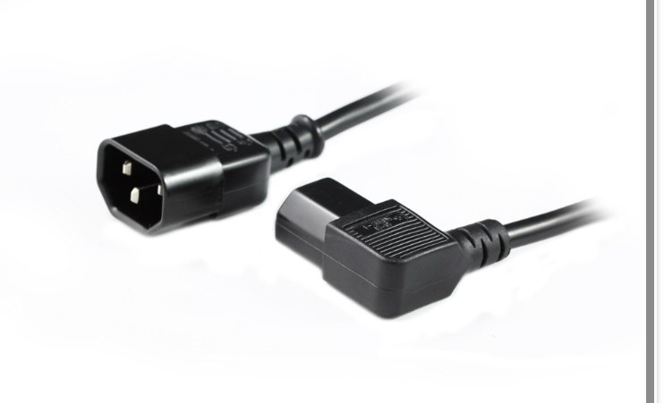 1M Right Angle IEC C13 to C14 Power Cable