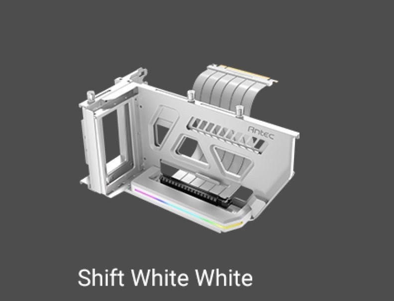 Antec Adjustable Pcie-4.0 Vertical Gpu Bracket And Pci-E 4.0 Riser Cable White (190MM)