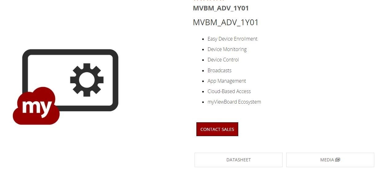 ViewSonic myViewBoard Manager Advanced Subscription - 1 Year Licence - Contact Sales
