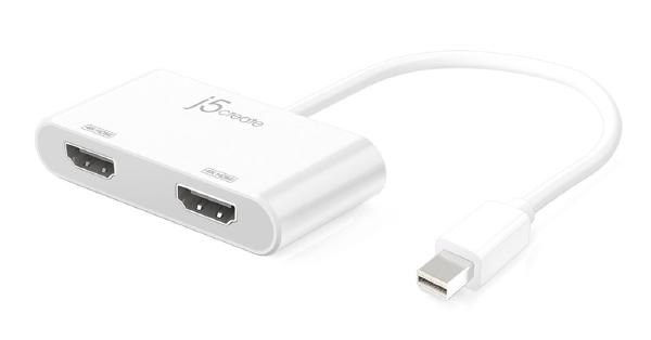 J5create Jda156 Mini DisplayPort (MPD) To Dual Hdmi Adapter