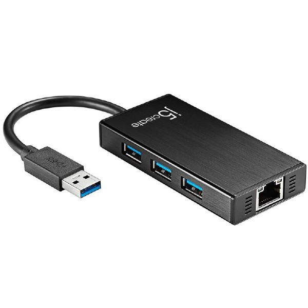 J5create Juh470 Usb 3.0 To RJ-45 Gigabit Ethernet &Amp; 3-Port Hub