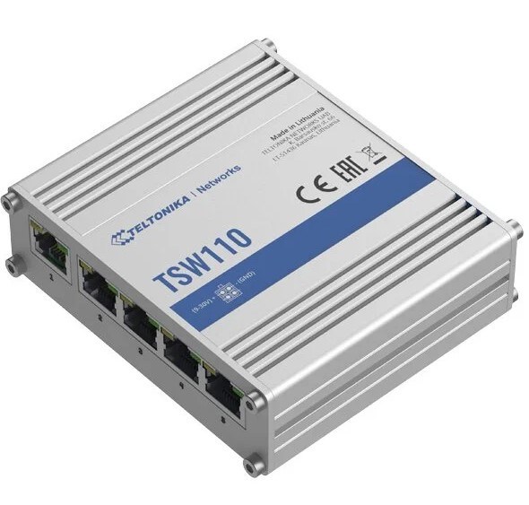 Teltonika | TSW110 | Industrial L2 Unmanaged Switch - Powered Via Passive Poe Gigabit