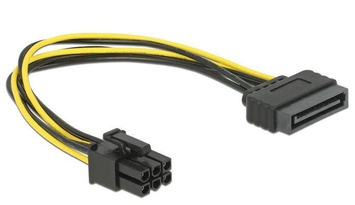 DeLOCK 15 Pin Serial Ata STRØM (Male) - 6 Pin Pci Express-Strøm (Male) 21CM Strømkabel