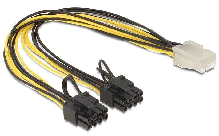DeLOCK 8 Pin Pci Express-Strøm Med Aftagelig 2 Pin Sektion (Male) - 6 Pin Pci Express-Strøm (Female) 30CM Strømkabel