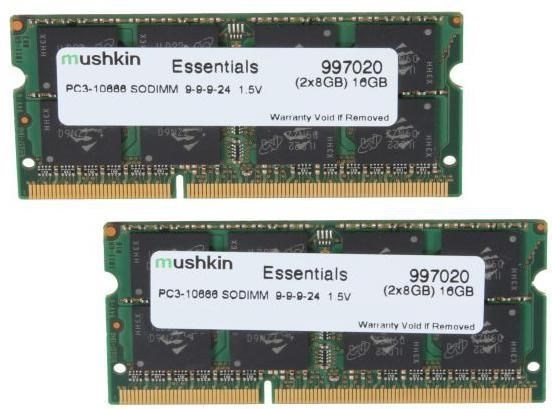 Mushkin Essentials RAM Module - 16 GB (2 x 8GB) - DDR3-1333/PC3-10600 DDR3 SDRAM - 1333 MHz - CL9