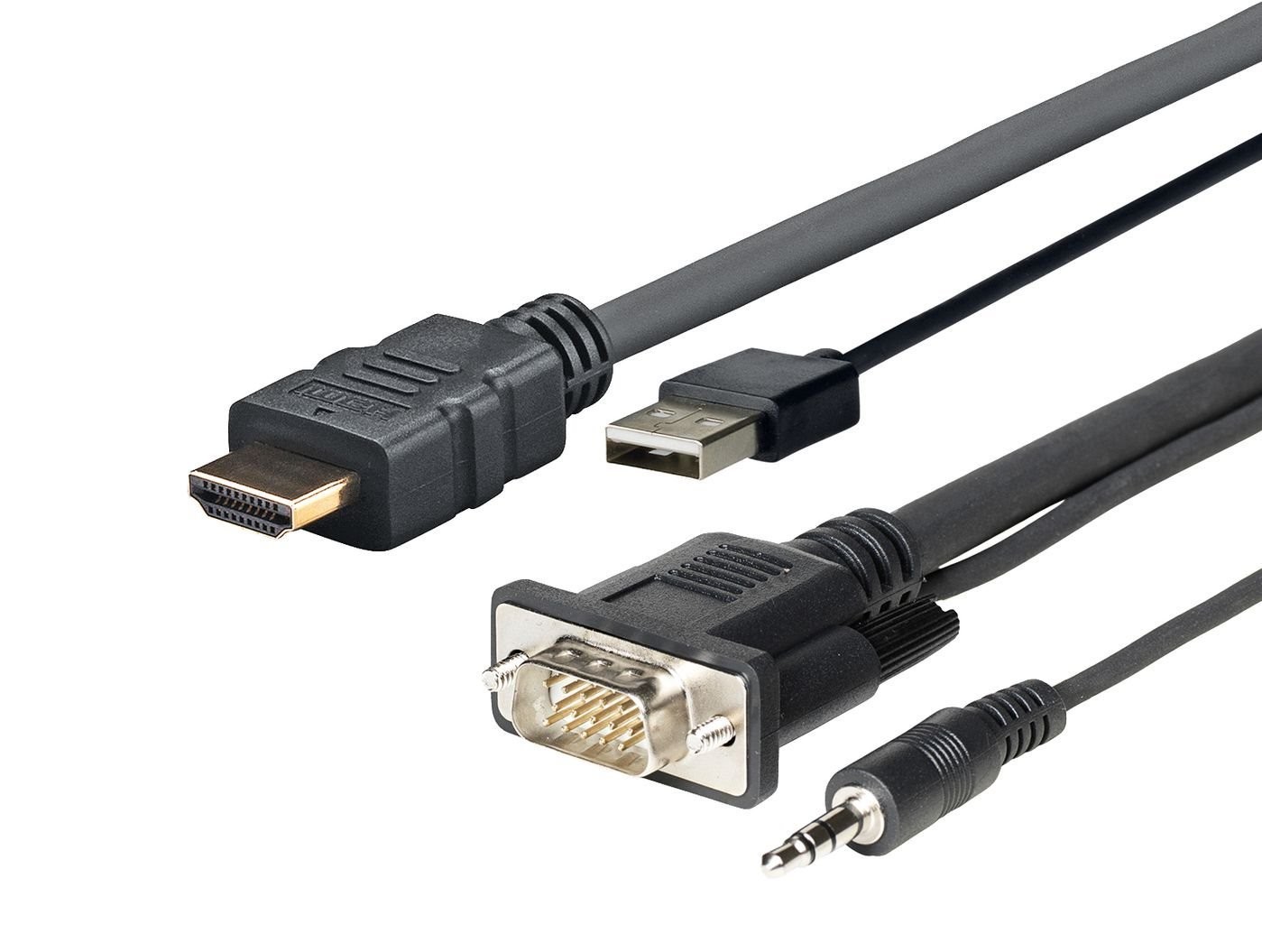 VivoLink Pro HDMI-kabel HDMI/VGA/audio/USB 1M Sort
