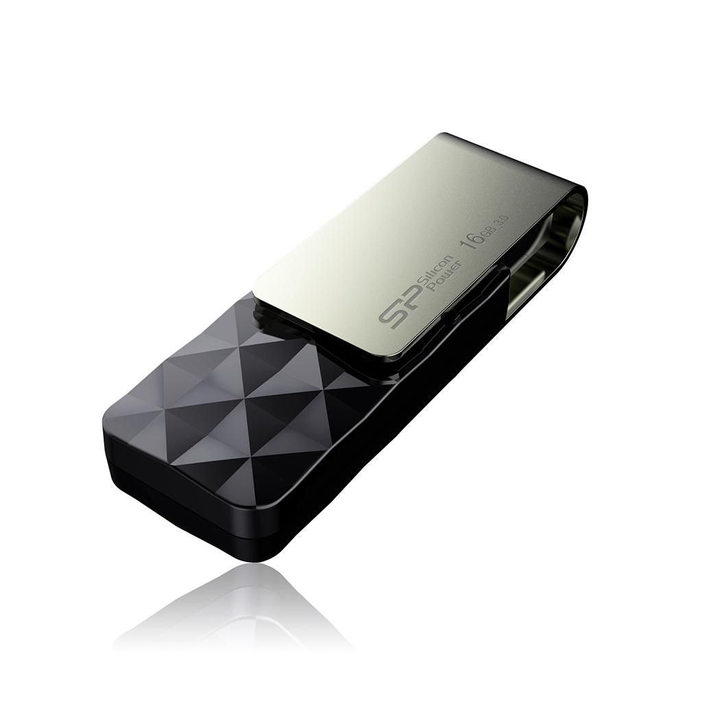 Silicon Power Blaze B30 16 GB USB 3.0 Flash Drive - Black