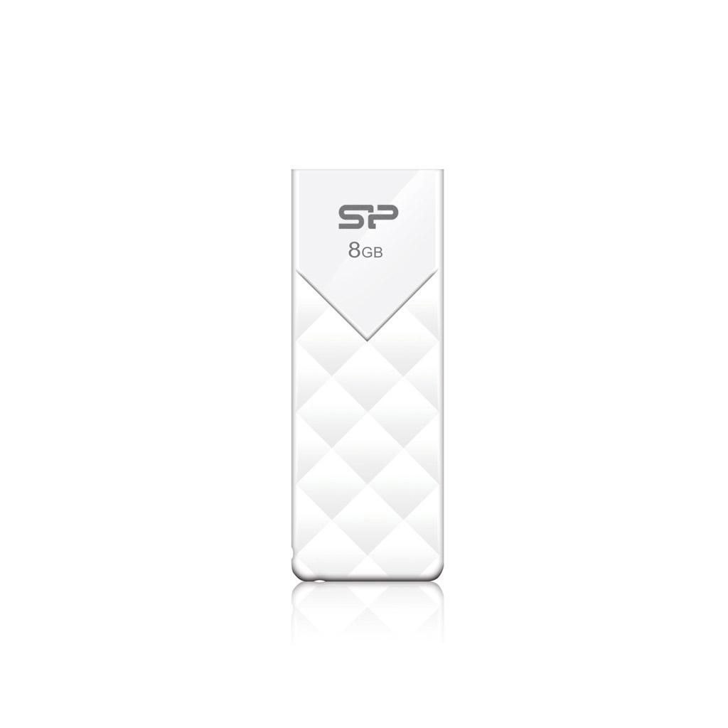 Silicon Power Ultima U03 8 GB USB 2.0 Flash Drive - Snowy White