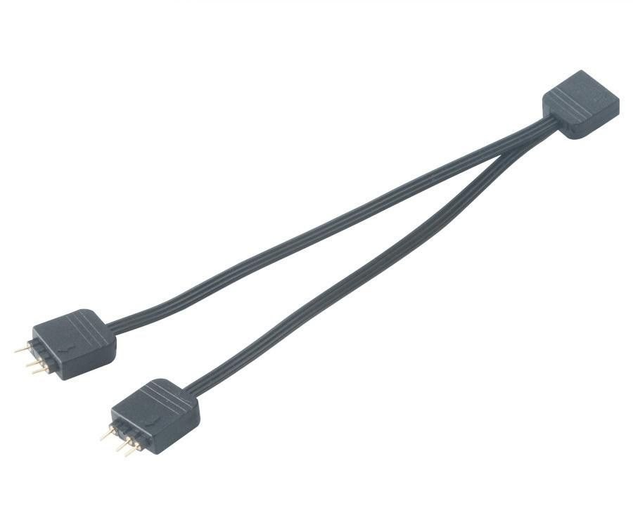 Akasa 3-Pin Adressebare RGB LED-stikforbindelse (Female) - 3-Pin Adressebare RGB LED-stikforbindelse (Male) Sort 12CM RGB LED-opdeler