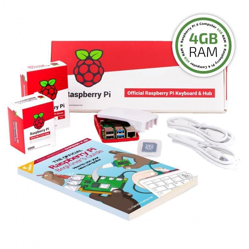 Raspberry Pi 4 Model B 4GB Full Kit - Red/White